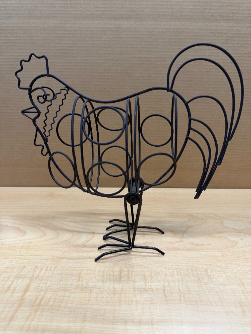 Vintage Metal Wire Rooster Wine Bottle Holder Farmhouse Kitchen Decor